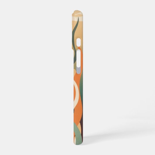 Retro Marine Plants iPhone 16ケース (左側面)