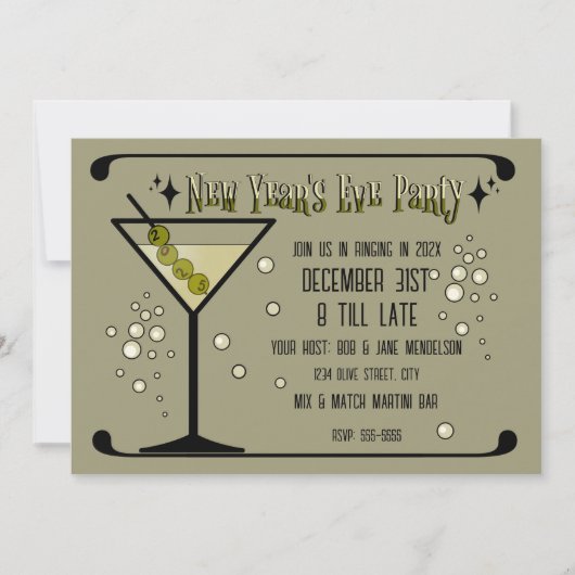 Retro Martini 2025 New Year's Eve 招待状 (正面)