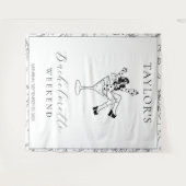 Retro Martini Girl Bachelorette Weekend Backdrop タペストリー (正面(横))