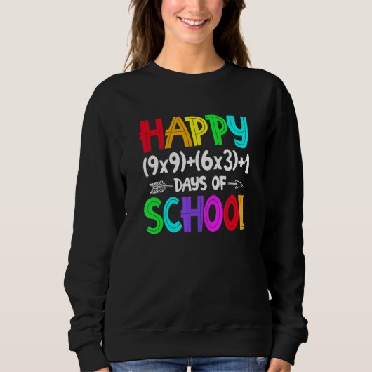 Retro Math Formula 100 Days Of School Shirt Math T スウェットシャツ (正面)