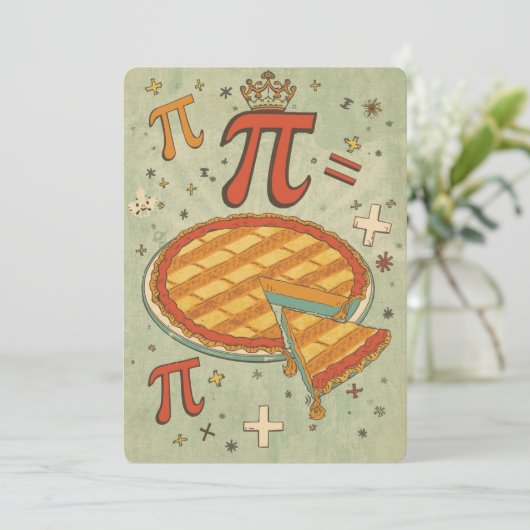 Retro Math Pi Day Card 招待状 (スタンド正面)
