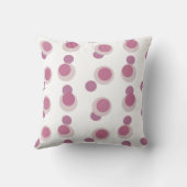 Retro Mauve Moon pink and Beige Dots on White クッション (裏面)