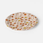 Retro Meadow Sketchy Floral Party Retro Kitchen ペーパープレート (アングル)