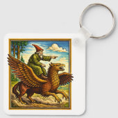 Retro Medieval Snail Rider Fantasy Tee Postcard キーホルダー (裏面)
