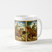 Retro Medieval Snail Rider Fantasy Tee Postcard コーヒーマグカップ (正面右)