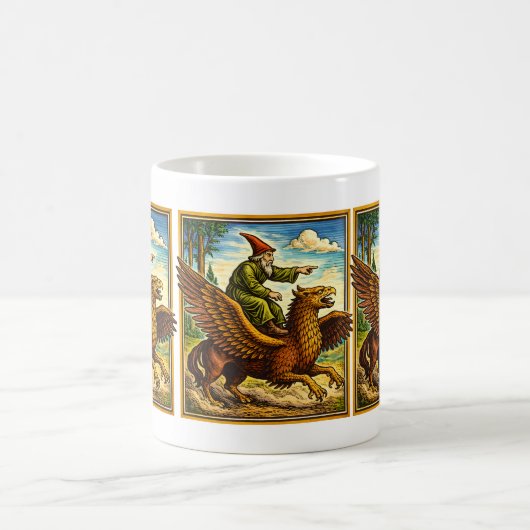 Retro Medieval Snail Rider Fantasy Tee Postcard コーヒーマグカップ (中央)