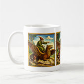 Retro Medieval Snail Rider Fantasy Tee Postcard コーヒーマグカップ (左)