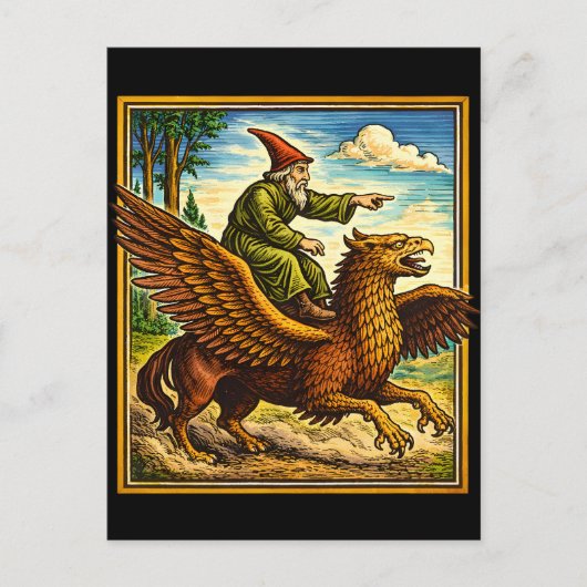 Retro Medieval Snail Rider Fantasy Tee Postcard シーズンポストカード (正面)