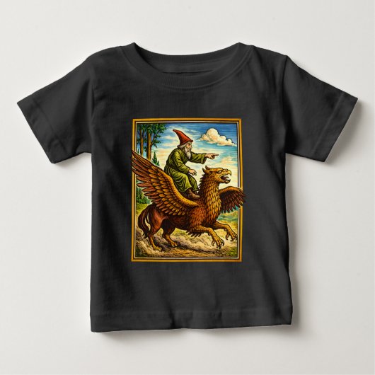 Retro Medieval Snail Rider Fantasy Tee Postcard ベビーTシャツ (正面)
