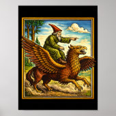 Retro Medieval Snail Rider Fantasy Tee Postcard ポスター (正面)