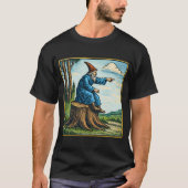 Retro Medieval Snail Rider Fantasy Tee Tシャツ (正面)
