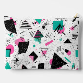Retro Memphis Geometric Pattern アクセサリーポーチ (裏面)