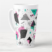 Retro Memphis Geometric Pattern カフェラテマグ (左アングル)