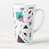 Retro Memphis Geometric Pattern カフェラテマグ (右)