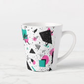 Retro Memphis Geometric Pattern カフェラテマグ (右)