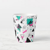 Retro Memphis Geometric Pattern カフェラテマグ (正面)