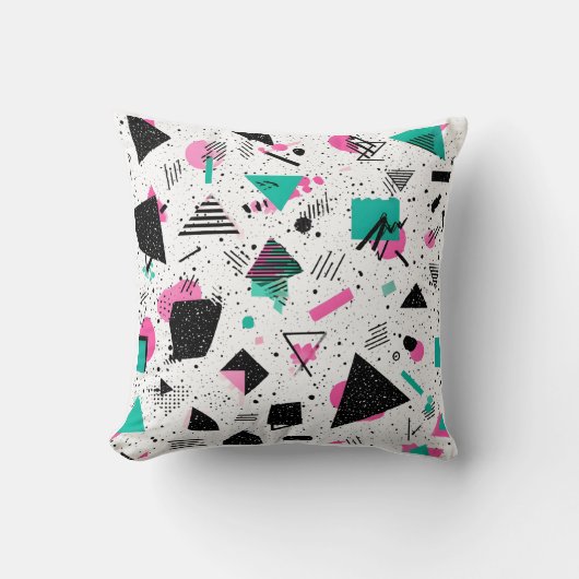 Retro Memphis Geometric Pattern クッション (正面)