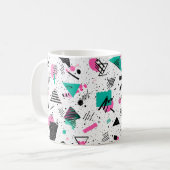Retro Memphis Geometric Pattern コーヒーマグカップ (正面左)