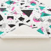 Retro Memphis Geometric Pattern シェルパブランケット (3/4)