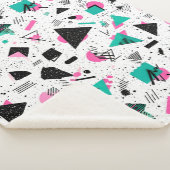 Retro Memphis Geometric Pattern シェルパブランケット (3/4)