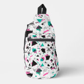 Retro Memphis Geometric Pattern スリングバッグ (正面)