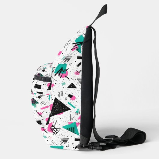 Retro Memphis Geometric Pattern スリングバッグ (右)