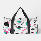 Retro Memphis Geometric Pattern ダッフルバッグ (正面)