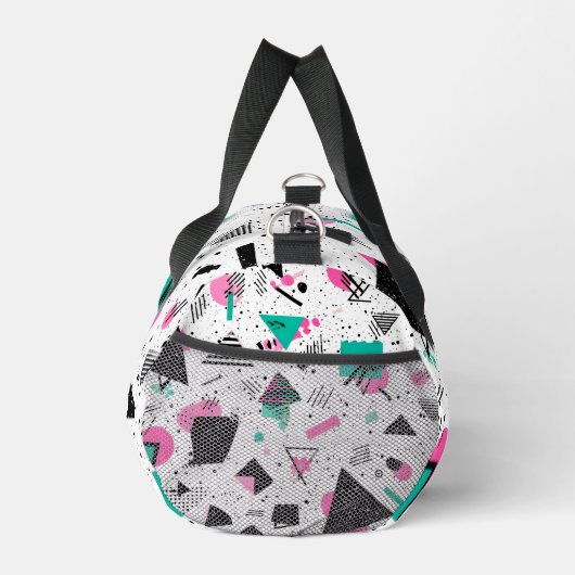 Retro Memphis Geometric Pattern ダッフルバッグ (右)