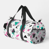 Retro Memphis Geometric Pattern ダッフルバッグ (右コーナー)