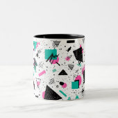 Retro Memphis Geometric Pattern ツートーンマグカップ (中央)
