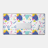 Retro Memphis Geometric Pattern デスクマット (キーボード&マウス)