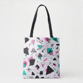Retro Memphis Geometric Pattern トートバッグ (正面)