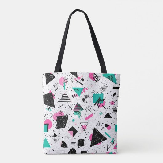 Retro Memphis Geometric Pattern トートバッグ (裏面)