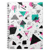 Retro Memphis Geometric Pattern ノートブック (正面)
