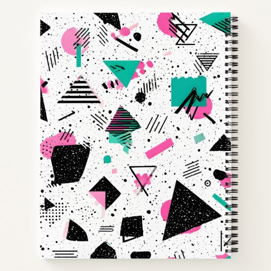 Retro Memphis Geometric Pattern ノートブック (裏面)