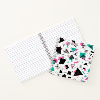 Retro Memphis Geometric Pattern ノートブック