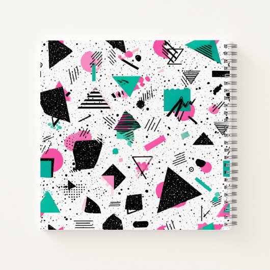Retro Memphis Geometric Pattern ノートブック (裏面)