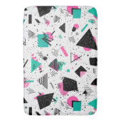 Retro Memphis Geometric Pattern バスマット (正面縦)