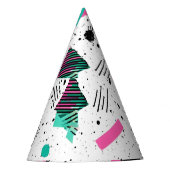 Retro Memphis Geometric Pattern パーティーハット (正面)