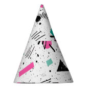 Retro Memphis Geometric Pattern パーティーハット (右)