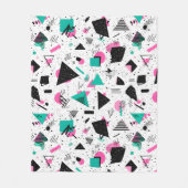 Retro Memphis Geometric Pattern フリースブランケット (正面)