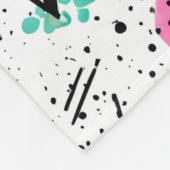 Retro Memphis Geometric Pattern フリースブランケット (角)