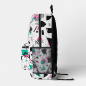 Retro Memphis Geometric Pattern プリントバックパック (右)