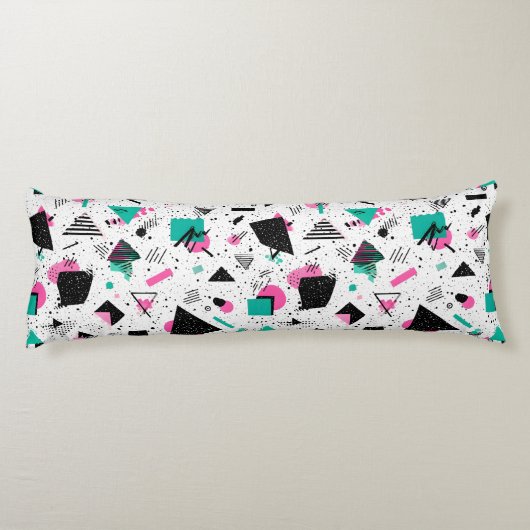 Retro Memphis Geometric Pattern ボディピロー (裏面)