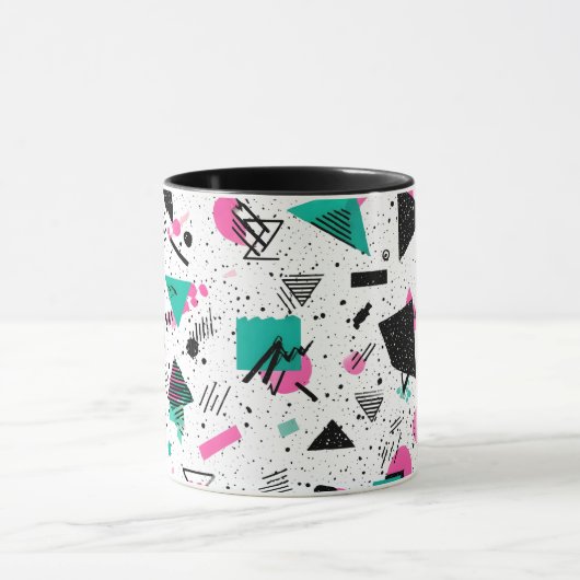 Retro Memphis Geometric Pattern マグカップ (中央)