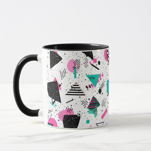 Retro Memphis Geometric Pattern マグカップ (左)