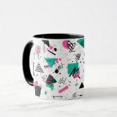 Retro Memphis Geometric Pattern マグカップ (正面左)