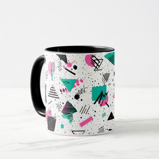 Retro Memphis Geometric Pattern マグカップ (正面左)