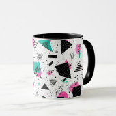 Retro Memphis Geometric Pattern マグカップ (正面右)