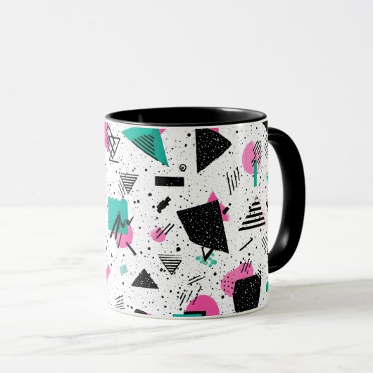 Retro Memphis Geometric Pattern マグカップ (正面右)